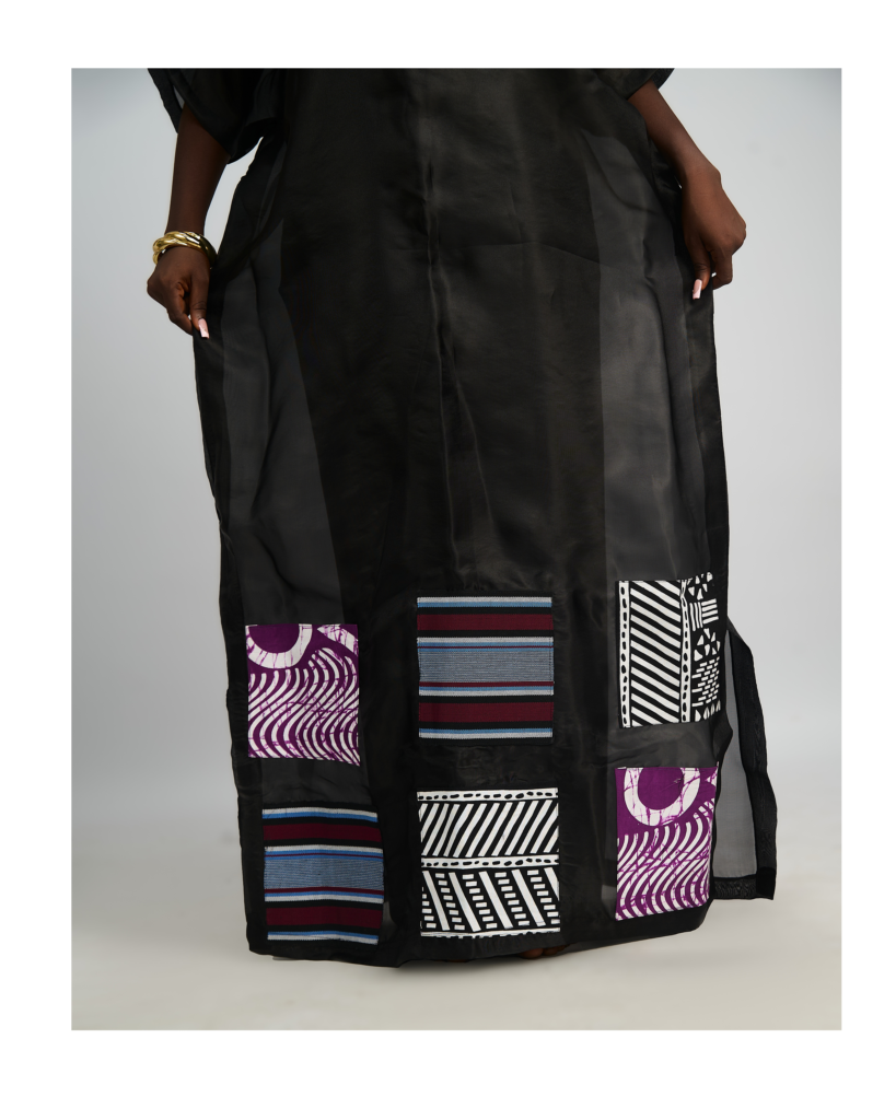 ladies\female kaftan with inner designed with aso oke