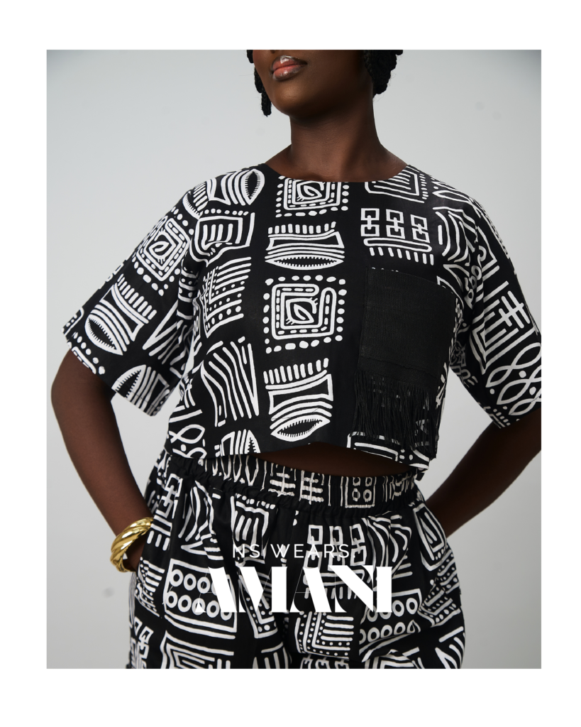 female/ladies crop top and long pants with africa prints\ankara