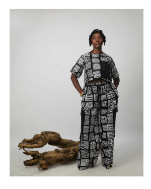 female/ladies crop top and long pants with africa prints\ankara