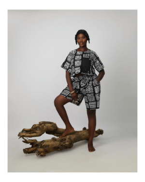 female/ladies africa prints crop top and short trousers